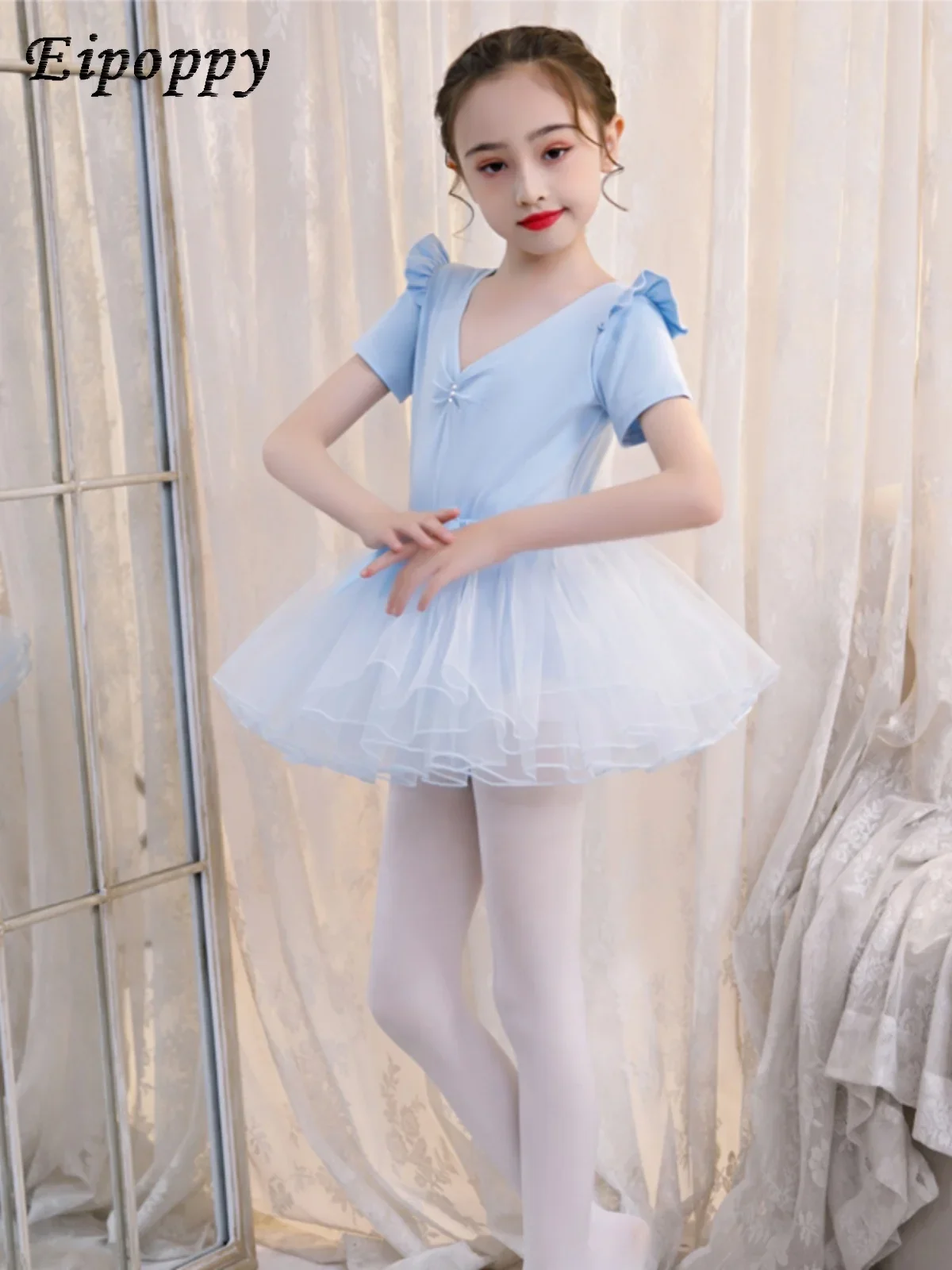 Girls' Dancing Dress Gauze Skirt Split Ballet Practice Clothing Grading Clothing