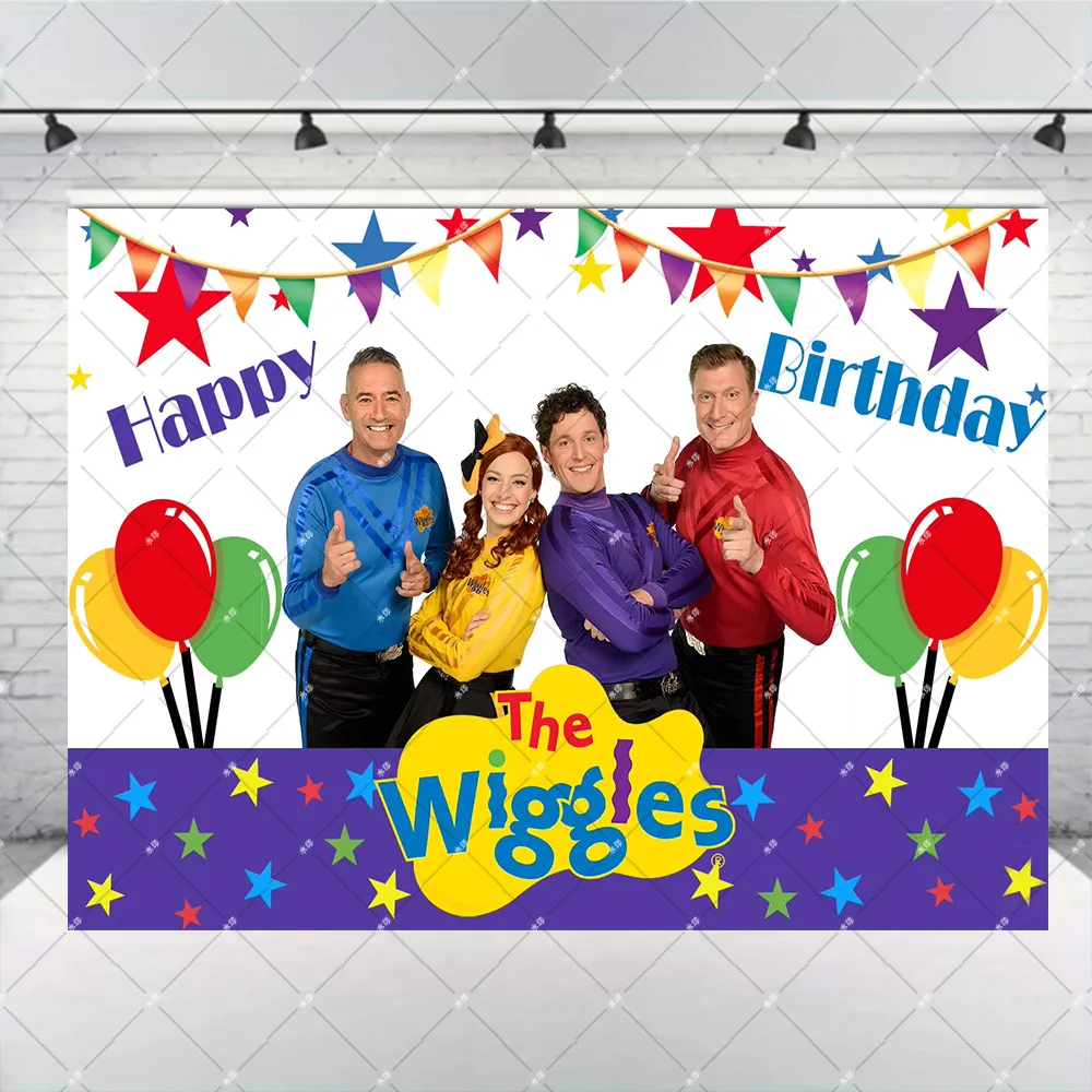 Customized The Wiggles Theme Kid Birthday Party Hot Music Stars Baby Shower Vinyl Photography Banner Backdrop Booth Photo Studio