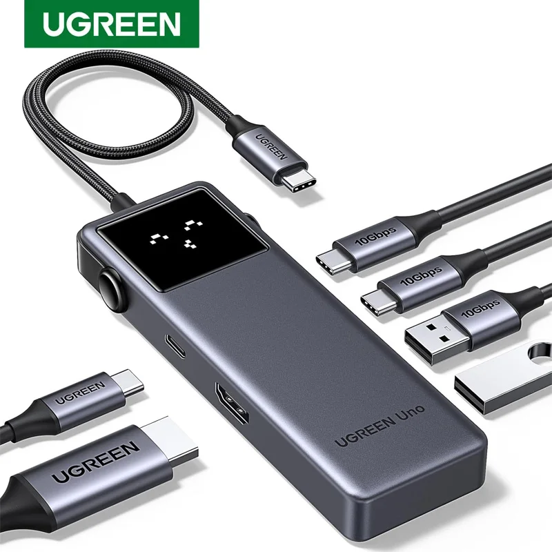 

UGREEN Uno USB C HUB 6 in 1 4K60Hz HDMI PD100W 10Gbps USB3.2 Gen2 USB C Splitter for Laptop MacBook USB Expander Docking Station
