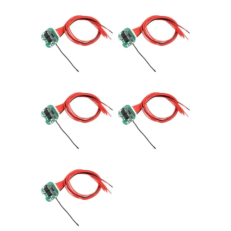 A52T 5Set For 10S 36V 15A BMS Split Ports With Temperature Control For Electric Scooter Lithium 18650 Battery Pack
