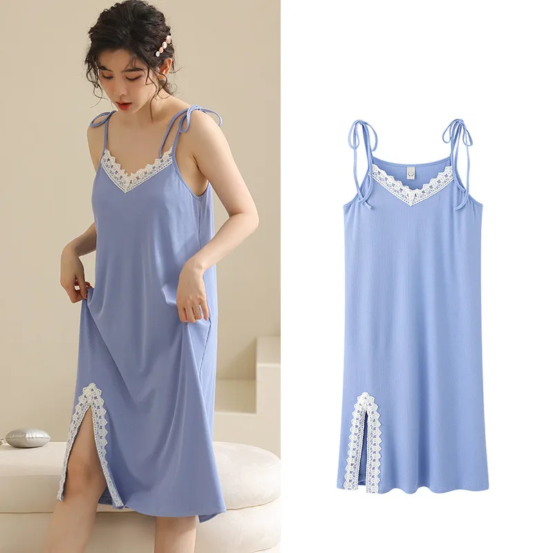 Fdfklak Robe Femme New Casual Night Dress Women Homewear Sexy Sleepwear Sleepshirt Summer Nightgowns рубашка женская