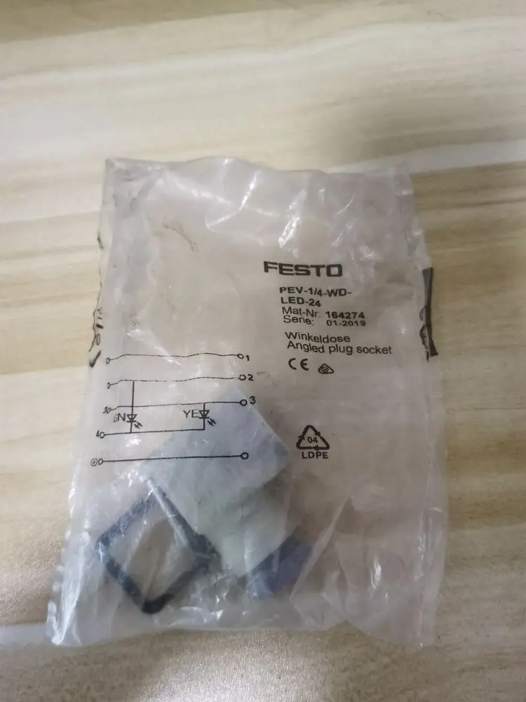 1PC New Festo PEV-1/4-WD-LED-24 164274 Angled Plug Socket Brand