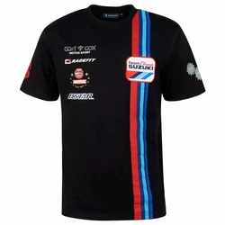 Nowa oficjalna koszulka zespołu Suzuki Carl Cox Motorpsort T-shirt True Classic Męska koszulka z krótkim rękawem, sportowy krój, okrągły dekolt