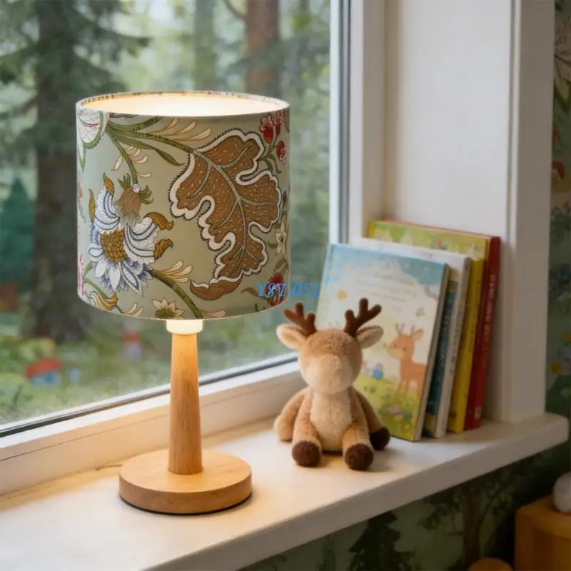 

E15A Fabric Table Lamps Shade Forest Theme Soft Ambients Lighting Fabric Texture