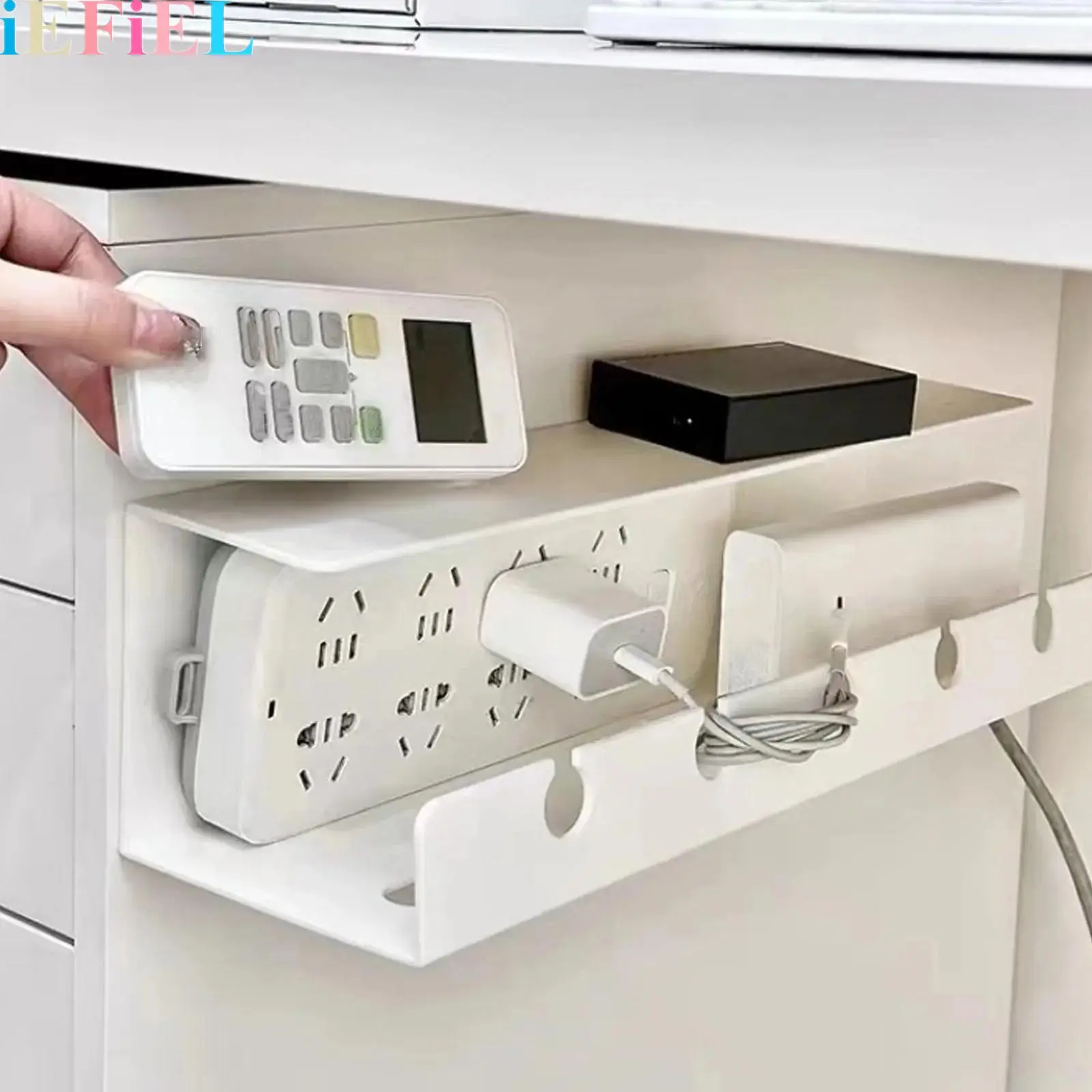 

Self-adhesive Under-desk Cable Organizer Power Strip Holder 40cm Cable Management Tray for Home Office