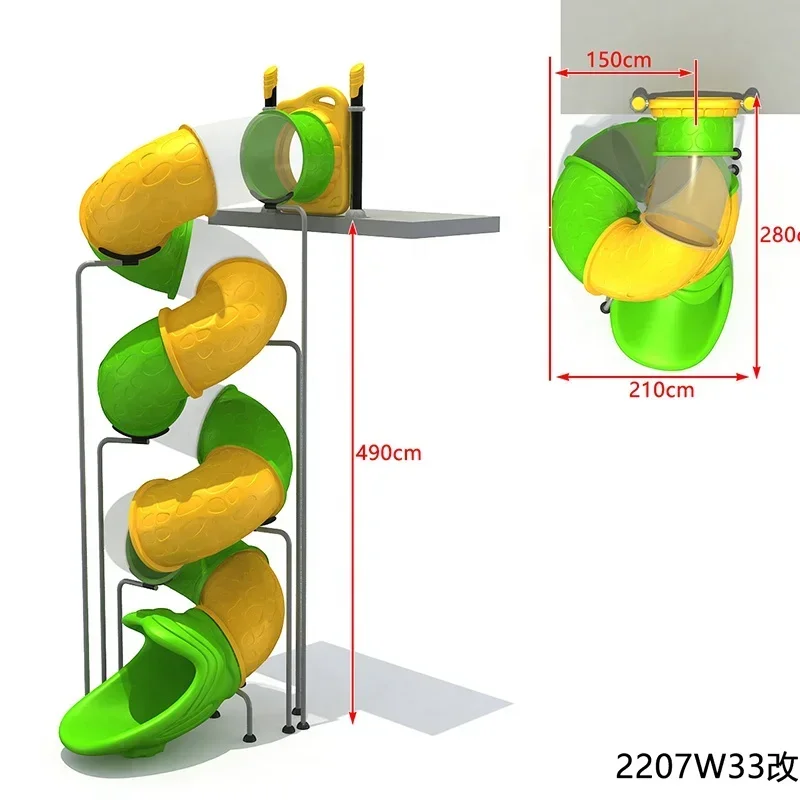 2026 Rotational molding Playground Pipe slides Plastic Slide for kids large outdoor amusement equipment
