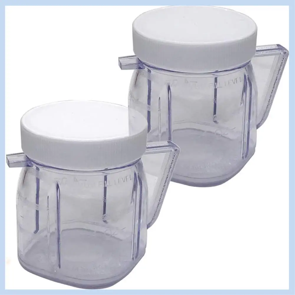 EAS-For قطع غيار خلاط أوستر، 4937 ملحق جرة خلاط أوسترايزر صغير، كوب برطمانات بلاستيكية صغيرة مع أغطية