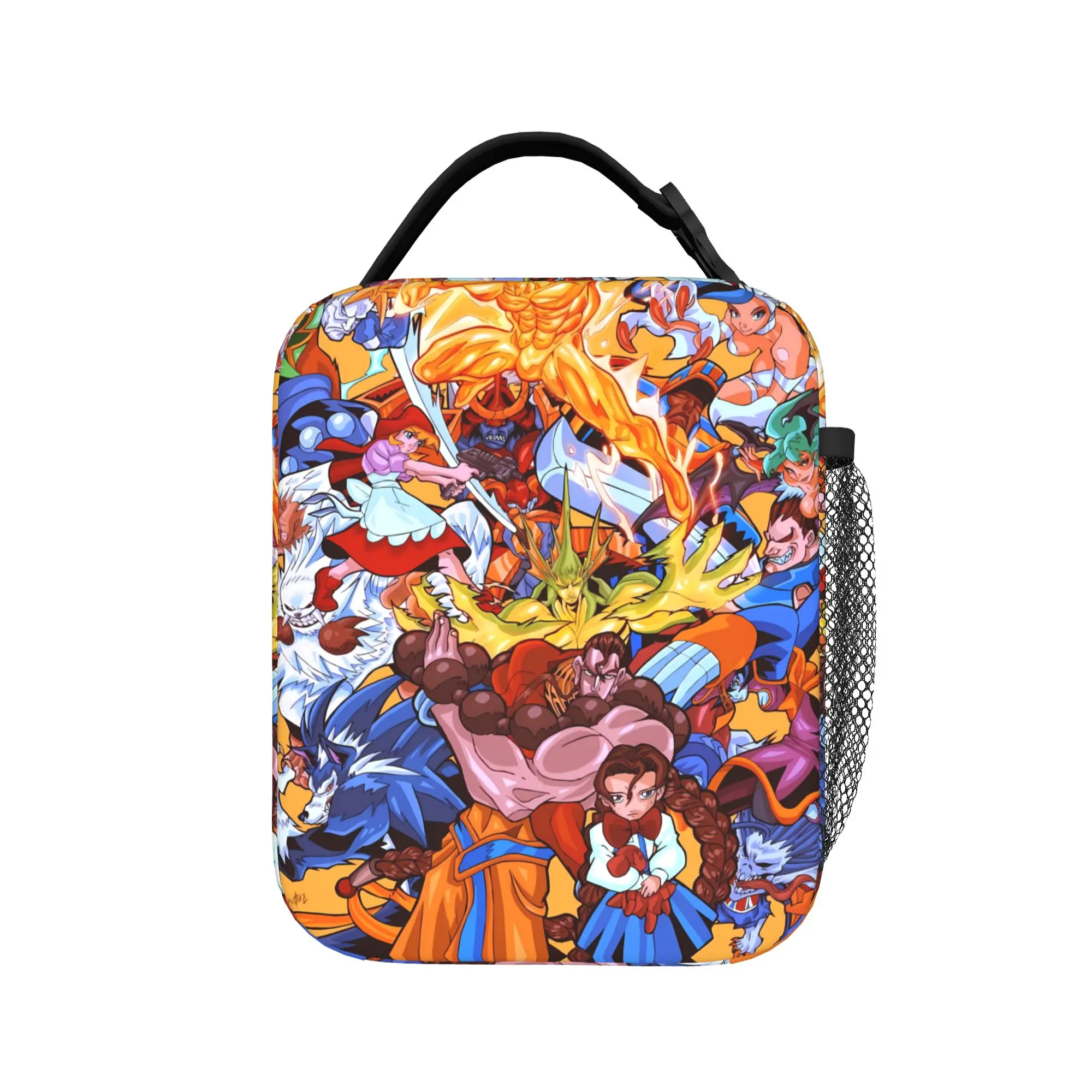 Darkstalkers Anime Print Lunch Bag  Leisure Lunch Box For Girls School Portable Cooler Bag Waterproof Print Thermal Lunch Bags