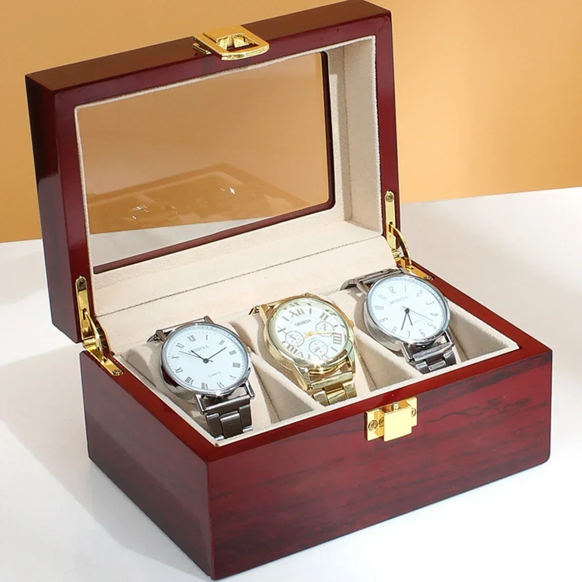 eco-friendly wooden watch box 1/2/3/5/6/10/12 slot watch gift box watch storage travel box universal storage box image 3