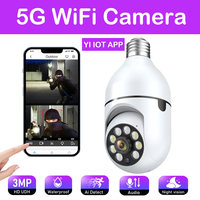 Wifi 5G 3MP E27 Bulb Surveillance Camera AI Human Detect Auto Tracking Full Color Night Vision Video Baby Monitor Smart Home