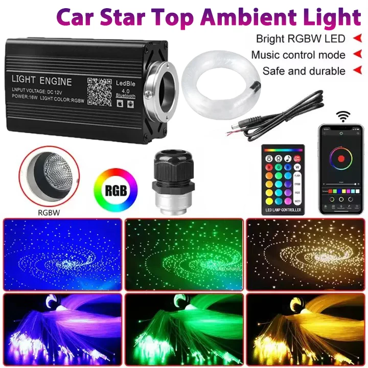

Car Roof Star Light Starry Sky Light RGBW APP Music Remote Control Starry Sky Ceiling Fiber Optic Interior Atmosphere Decorative