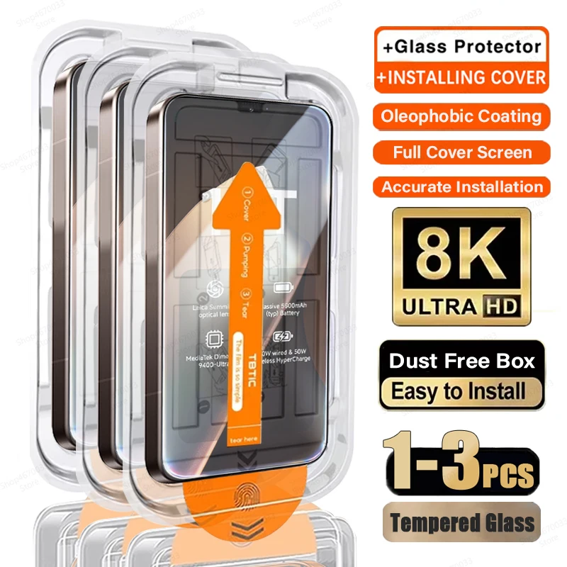

5Pcs Dust Free Installation Screen Protector For Honor Magic 7 8 6 RSR 3 Pro Plus 5 Ultimate 4 Lite 4G 5G Tempered Glass Film
