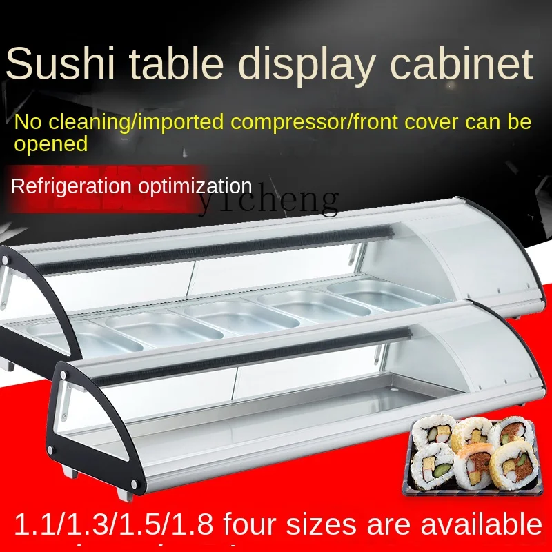 ZC Frozen to Keep Fresh Display Cabinet Cooked Food Cold Dish Commercial Small Desktop Salmon Fruit Cake Refrigerator