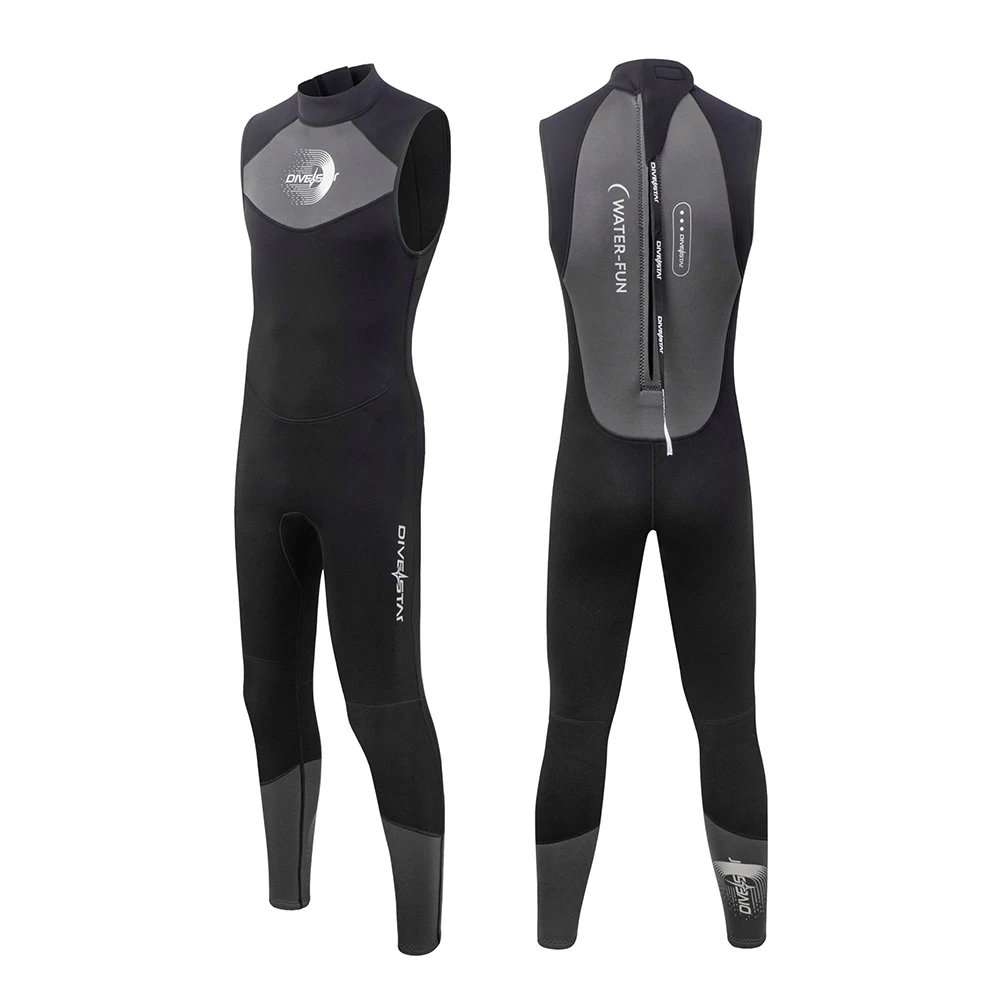3mm Neoprene Long John Wetsuit Men Sleeveless Warm One Piece Surfing Diving Snorkeling Spearfishing Snorkeling Swimsuit Swimwear