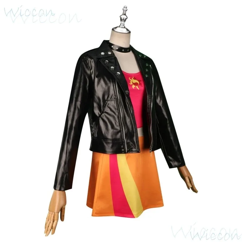 Anime Sunset Shimmer Little Girls Flanksy Pony Cosplay Personification Cos Cute Lovely Uniform Black Coat Party For Womens;3,k8'