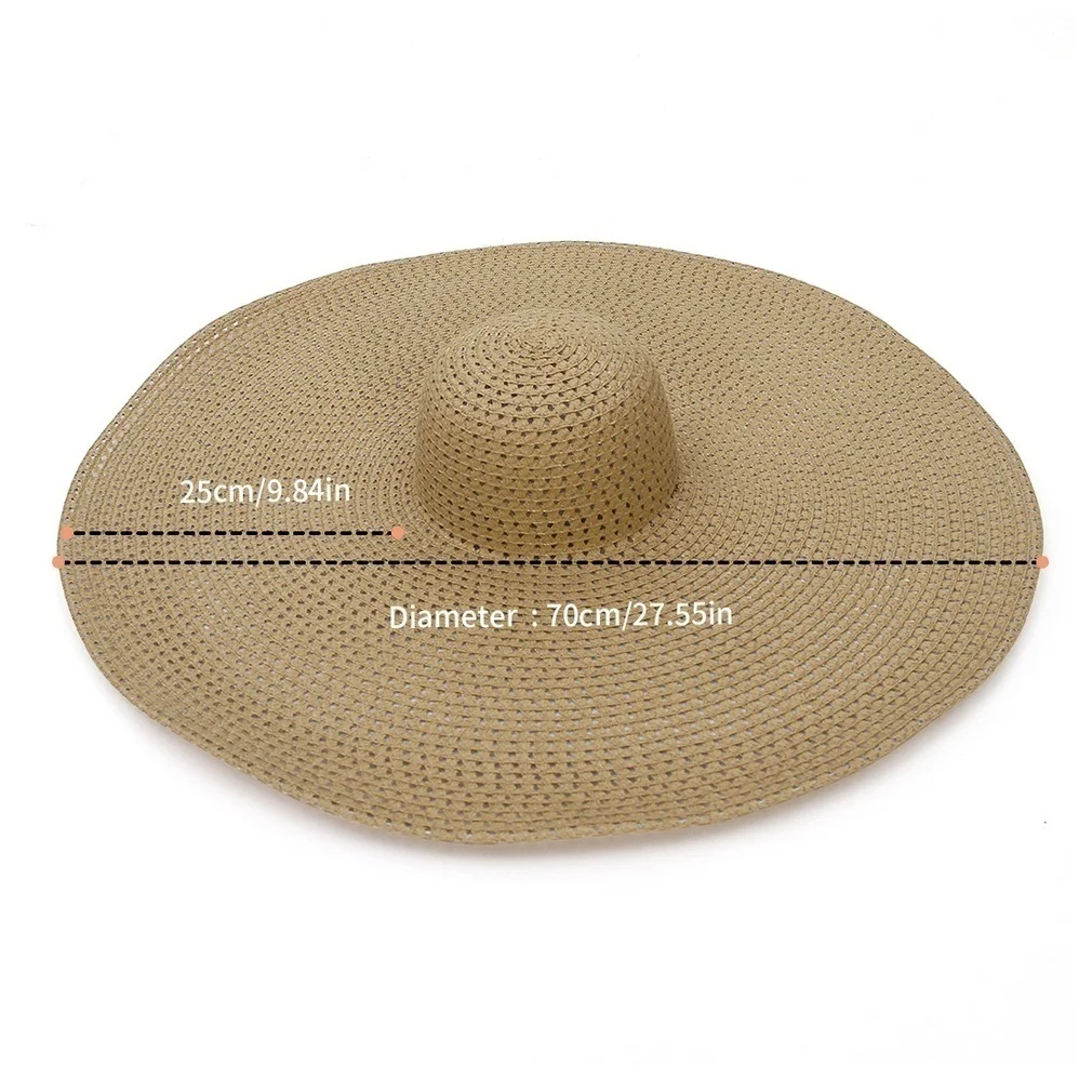 GEMVIE Summer Large Wide Brim Foldable Sun Hats for Women Oversized Sun Shade Hat Travel Straw Hat Lady UV Protection Beach Hat