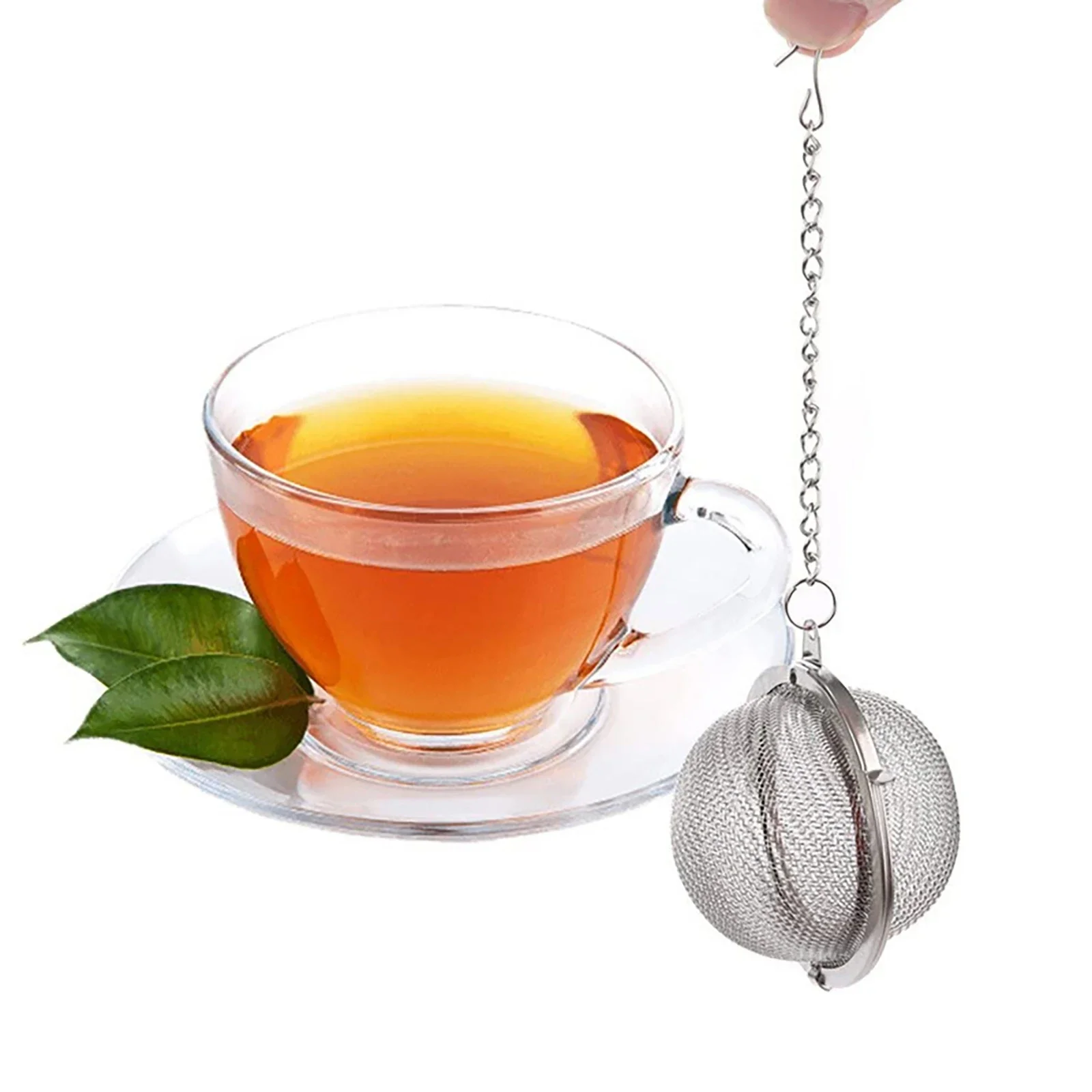 10-2pcs Stainless Steel Tea Ball Loose Leaf Tea Strainer Infusers Extra Fine Mesh Tea Interval Diffuser with Chain image 6