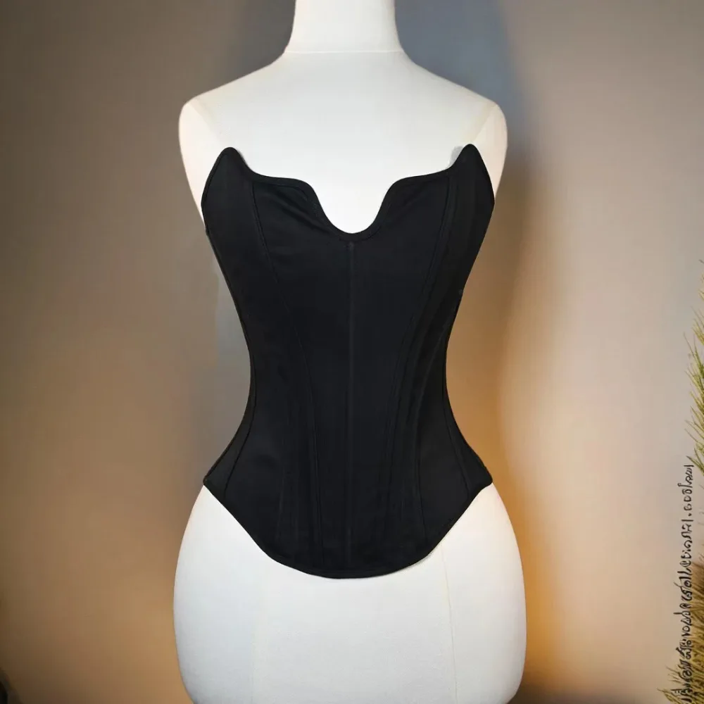 

Женский корсет для живота с завышенной талией, тренажер на шнуровке, лифы на костях, винтажное бюстье, корректирующие топы, сексуальные укороченные топы без бретелек на свадьбу