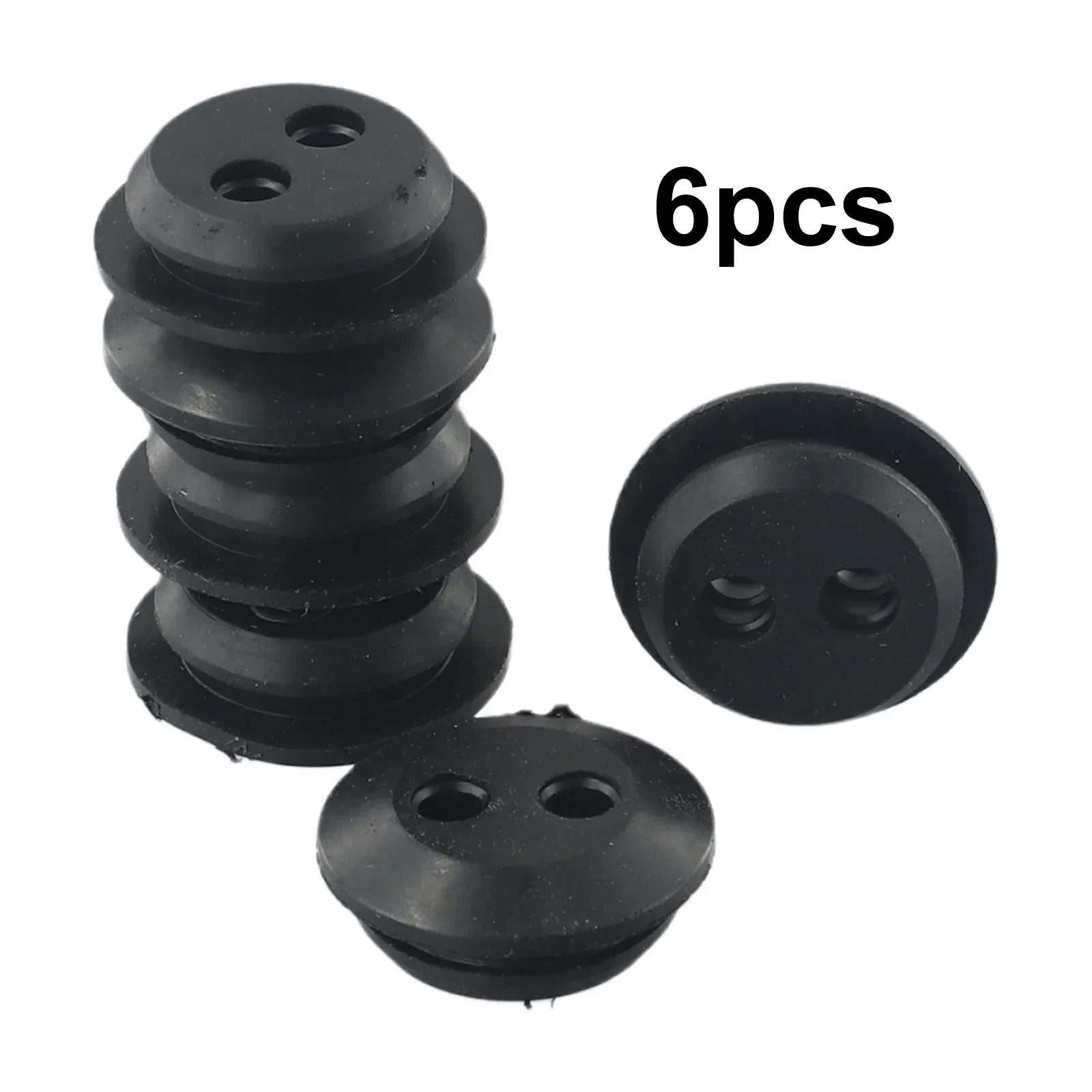 6 Pcs Rubber Grommet 2 Holes Fuel Tank Seal Grommet Fuel Tank Rubber Grommet Bottom Diameter 20mm Outdoor Power Equipment