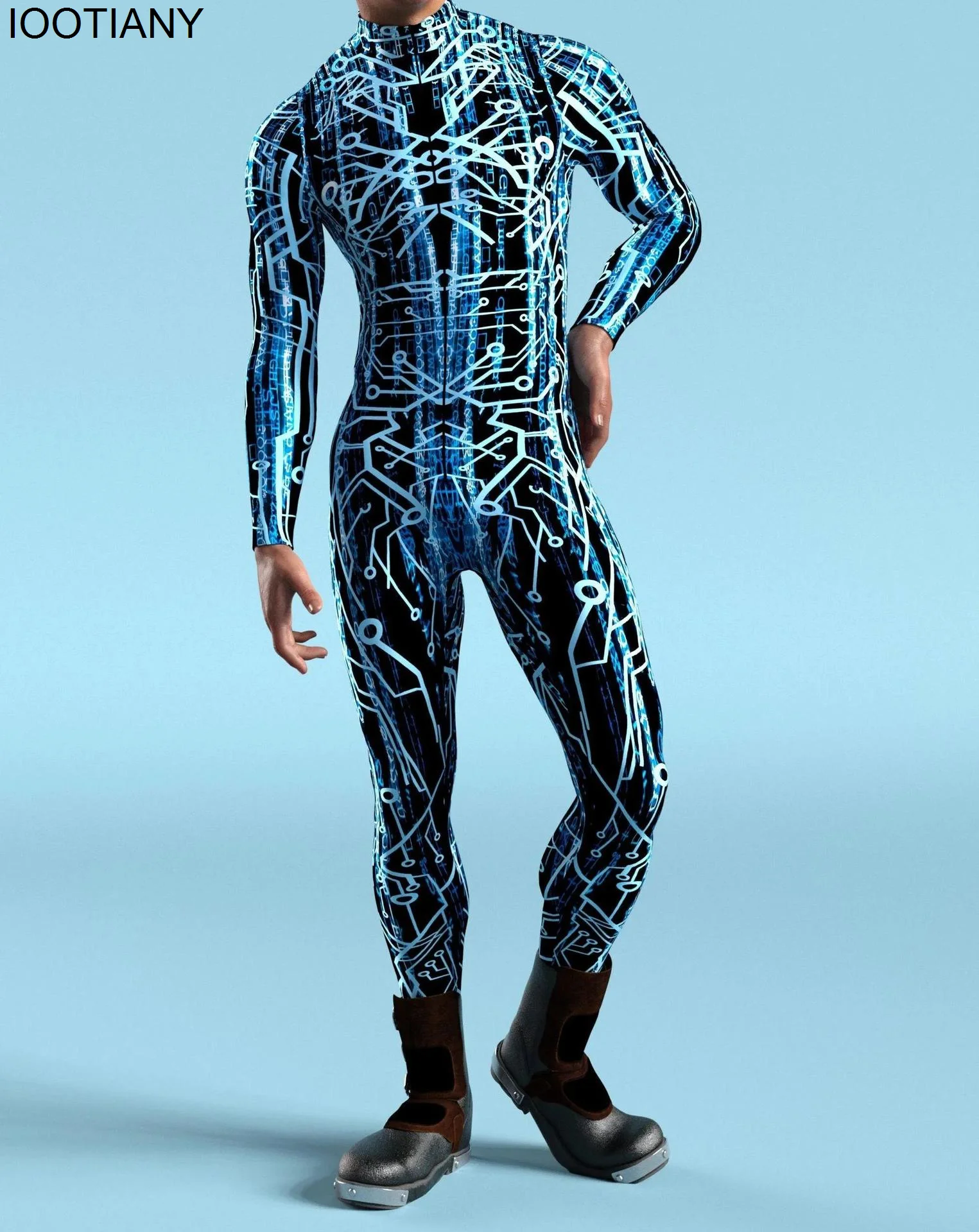 IOOTIQualquer macacão de impressão 3D Mecha para homens e mulheres, macacão com zíper, bodysuit Zentai, traje de festa, roupa cosplay feminina, adulto, 2024