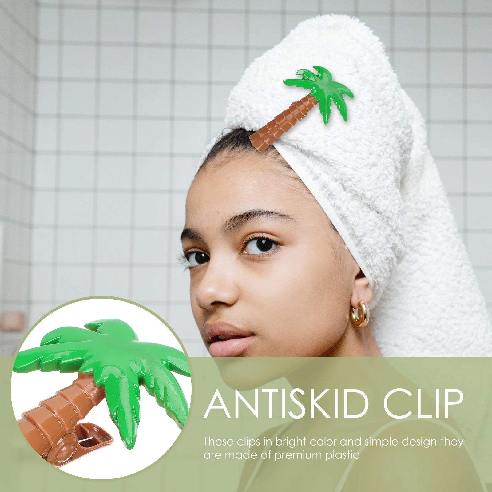 

2Pcs Palm Tree Shaped Beach Towel Clips Strong Windproof Clamp for Cruise Clothes Fixation Lightweight Portable