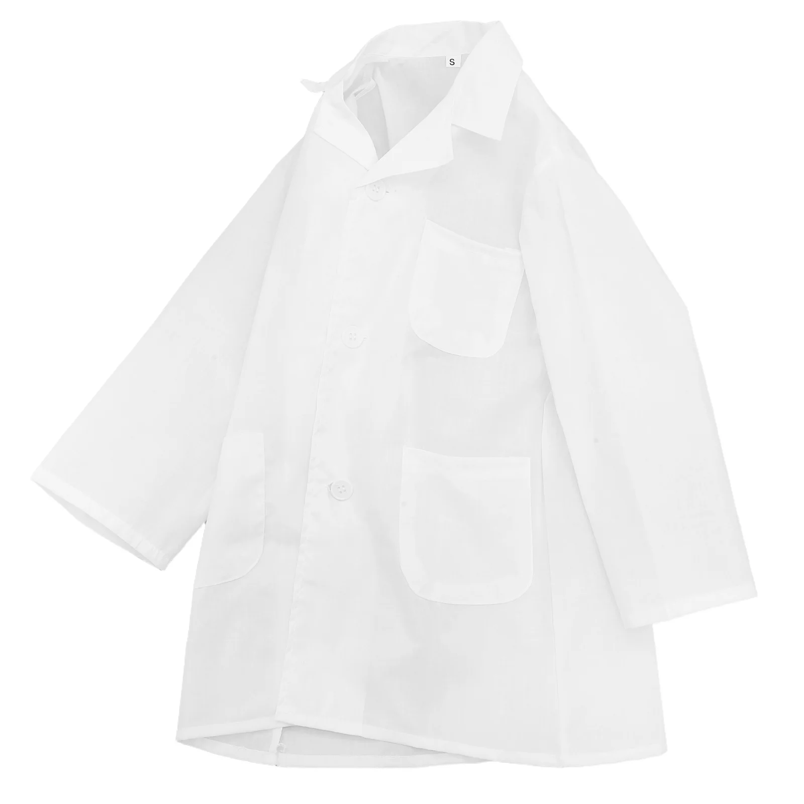 

1Pcs Kids Lab-Gown Cotton Thin White Coat Small Size Kids Doctor Cosplay Performance Photo Shoot Children White Coats Boys Girls