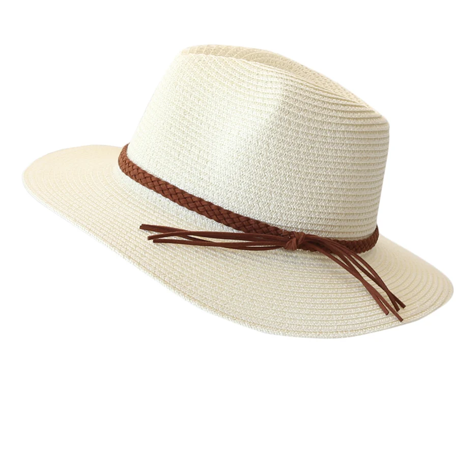 Damen Herren Strohhut mit breiter Krempe, Fedora, Sommer, Strand, UV-Schutz, Sonnenhut, UPF-Strohhut für Damen – Detail 20