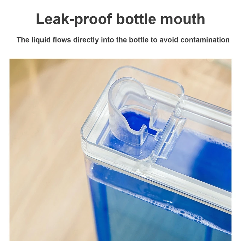 リキッド洗剤用ランドリーパウダーコンテナ洗剤ディスペンサーフレキシブルナーオーガナイザーボトル、測定蓋付き