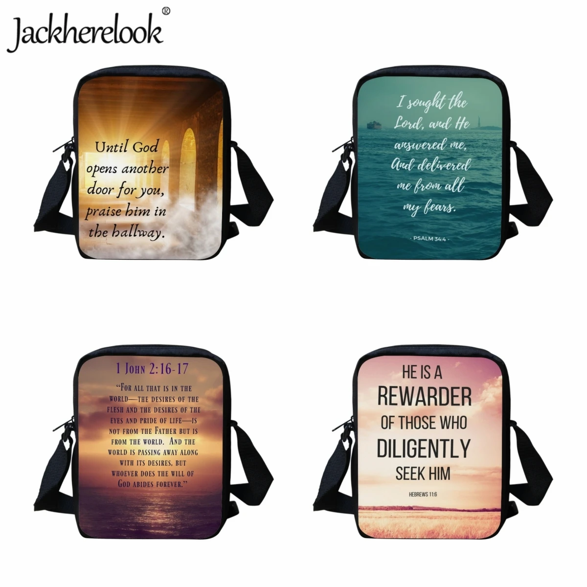 

Women's Small Capacity Crossbody Bags Christian Bible Hymn Verse Printed Shoulder Bag for Ladies Practical Church Messenger Bag