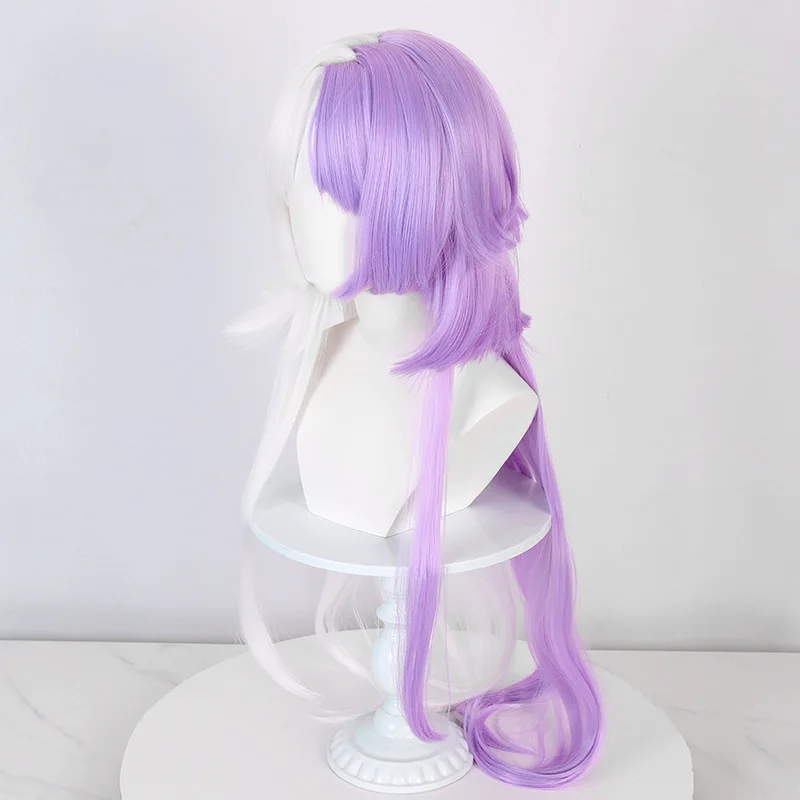 Sigma Style Dual Tone White Purple Long Synthetic Wig Scalp Top Wolf Cut Cosplay Costume Party Anime Hair