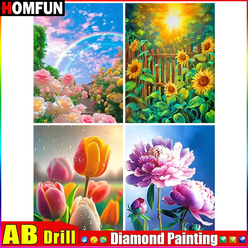 HOMFUN AB 5D DIY Full Diamond Embroidery 