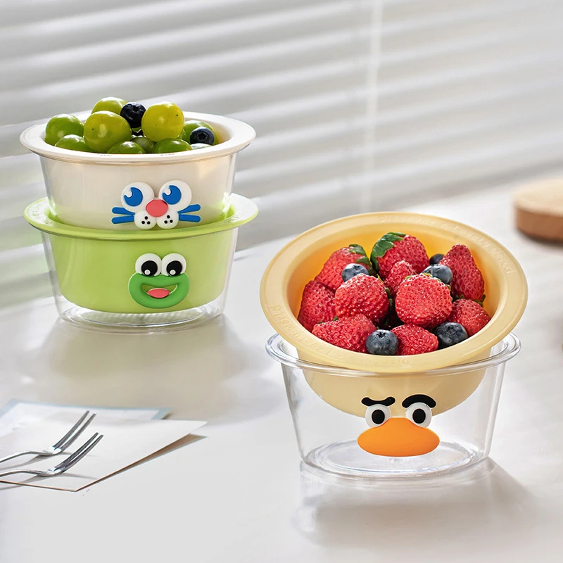 Mini escurridor creativo y grueso de doble capa, cesta multifuncional para almacenamiento de aperitivos y frutas para el hogar, accesorios de cocina