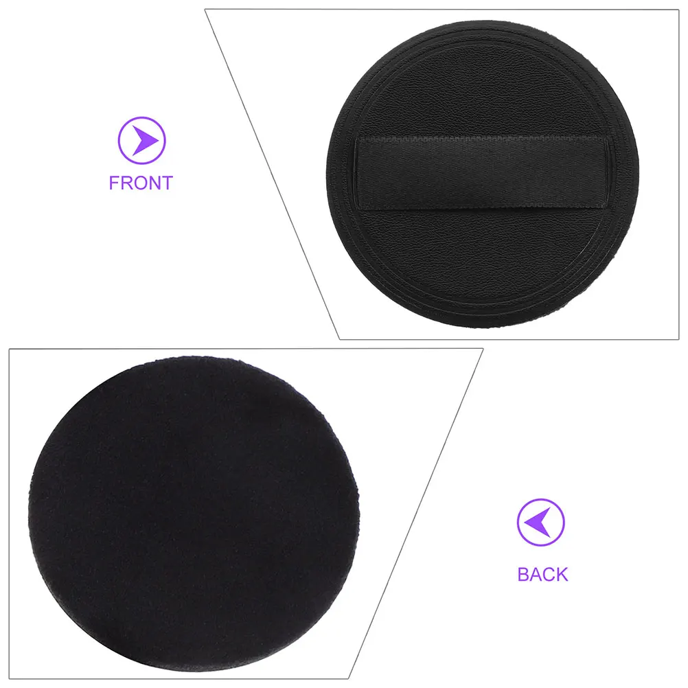 6 Pcs 울트라 얇은 파우더 퍼프 블랙 PU 슈퍼 소프트 메이크업 패드 54x4mm 라운드 교체 화장품 도구 얼굴