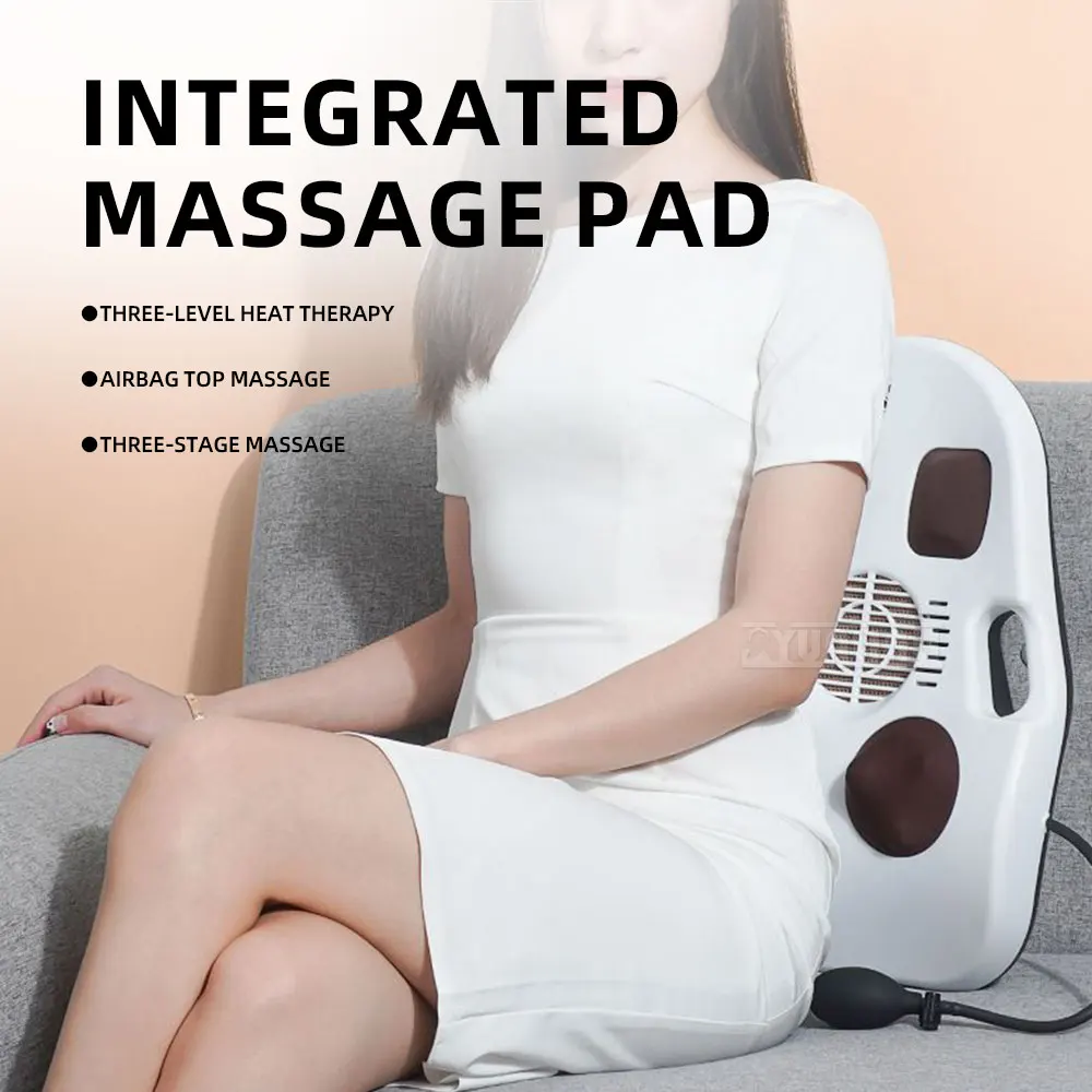 Airbag Massage Cushion, Household Waist And Back Vibration Kneading Massager Car-Mounted Portable Red Light