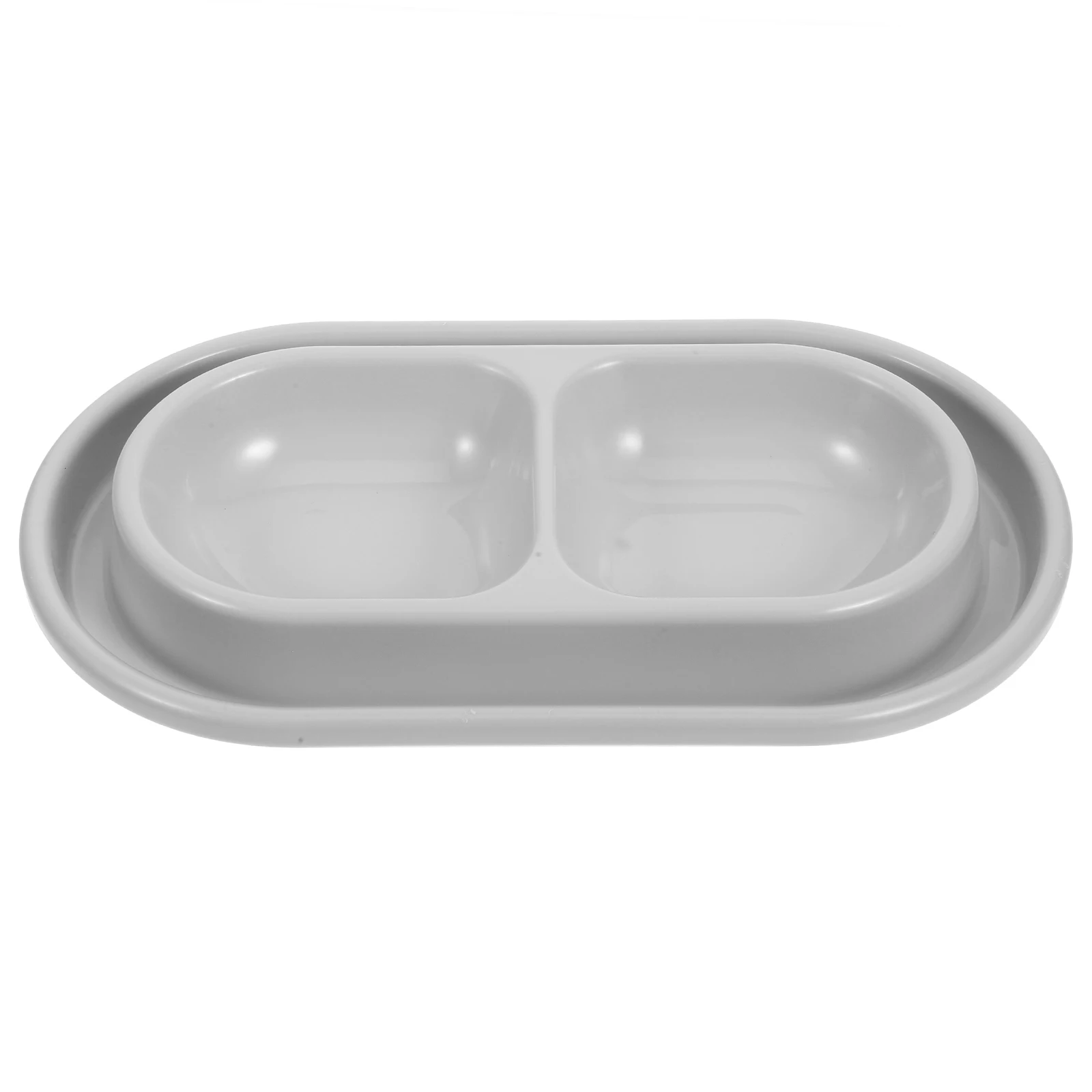 

Anti-Ant Cat Bowl Grey PP Dish Blue Travel Dual Bowls for Food Water Outdoor pestic resistant Pet Supplies Dog Cat Bowls