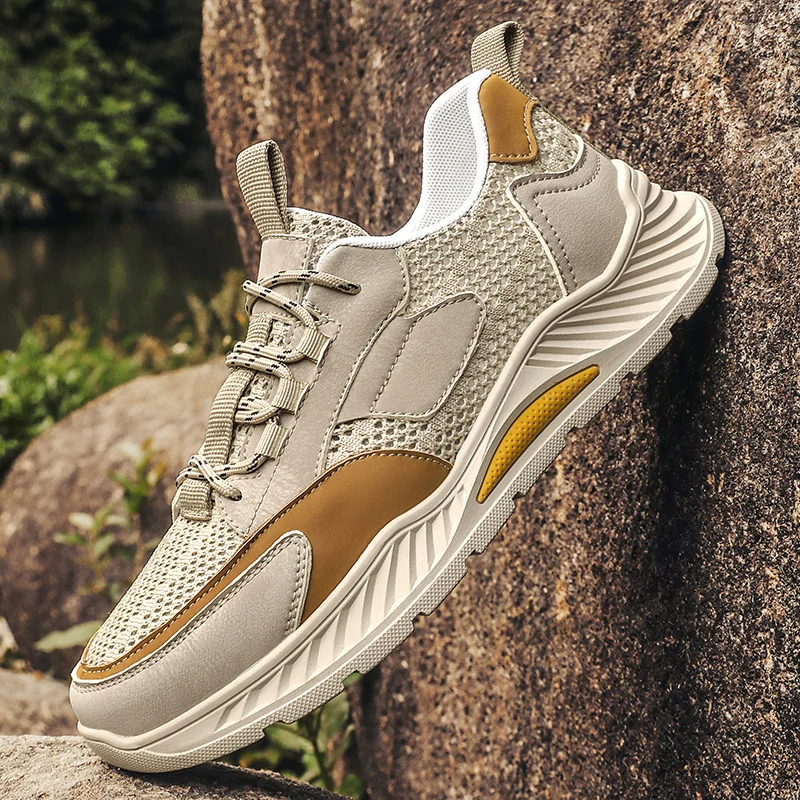 

Мужские дышащие сетчатые кроссовки, мягкие удобные сникерсы, плоская подошва, Повседневная летняя обувь, размеры 38-46