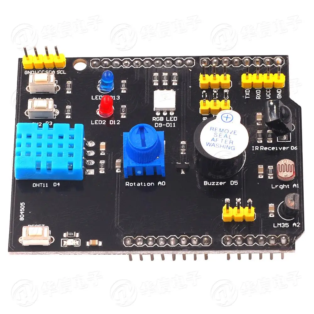 9-in-1 multifunctional expansion board DHT11 temperature and humidity LM35 temperature buzzer compatible with