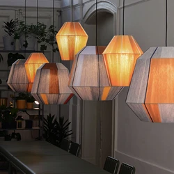 Bonbon Pendant Light Japanese Hemp Rope Rattan Wood woven Light Homestay Aisle Cafe Bar Art Restaurant Lamps Indoor Decor Lighti