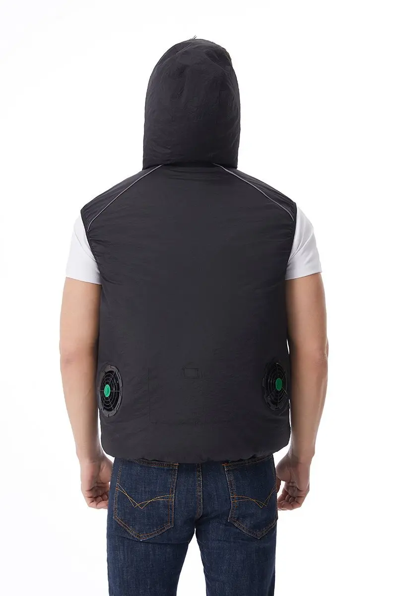 12V/5V USB Unisex 3 Wind Speed Cooling Fan Vest Lightweight Sleeveless Air Conditioned Vest Summer Outdoor Work Clothes