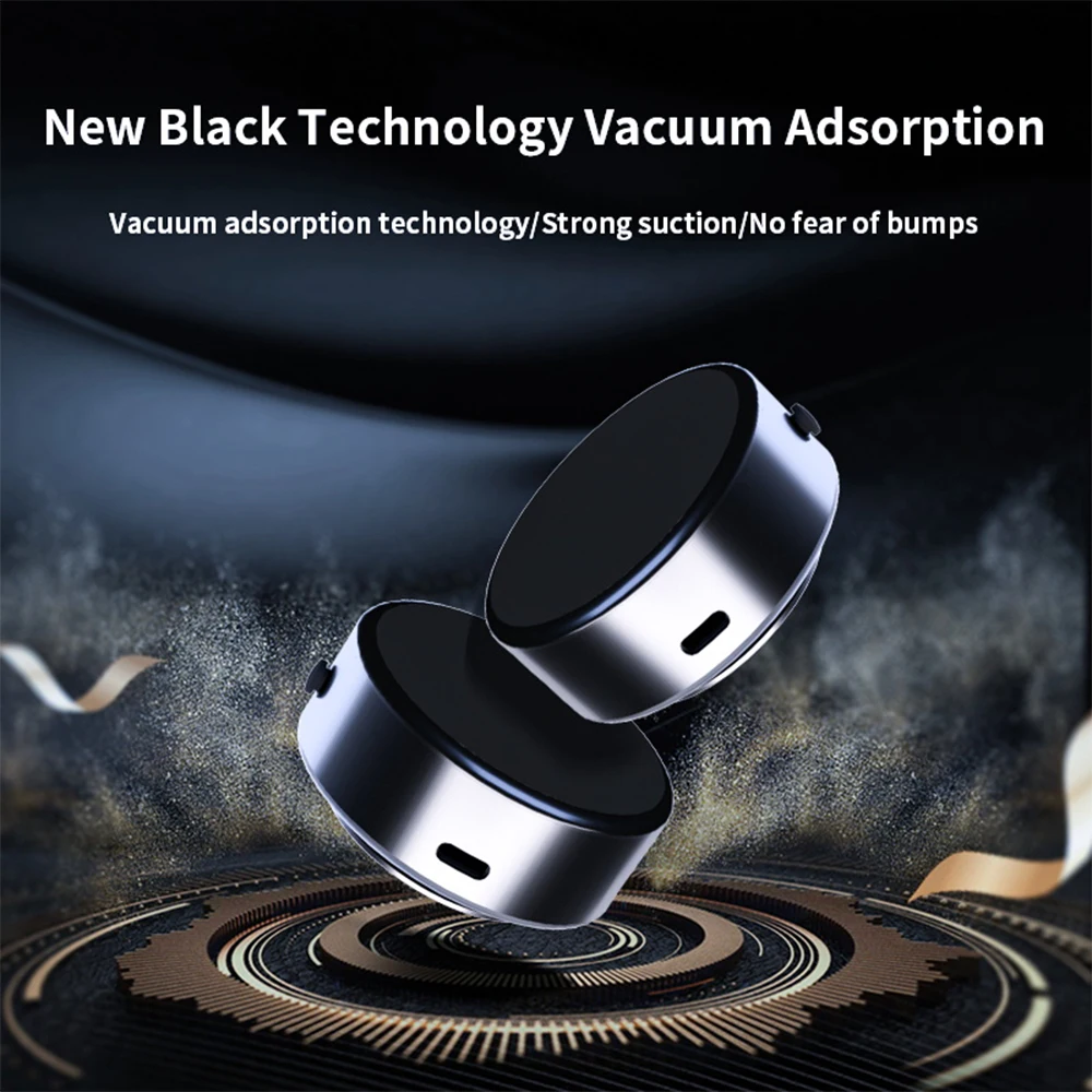 Universal Intelligent Car Mount Mobile Phone Holder Magnetic Black Technology Adsorption Bracket Vacuum Adsorption 360 Rotation