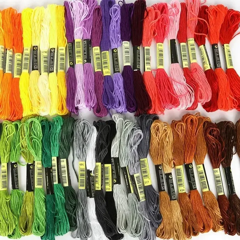8 Stück/Los 7,5 m Seiden linie Baumwolle Kreuz stich faden Nähen Stränge Stick garn Zahnseide Kit Stricken Spiraea Näh zubehör