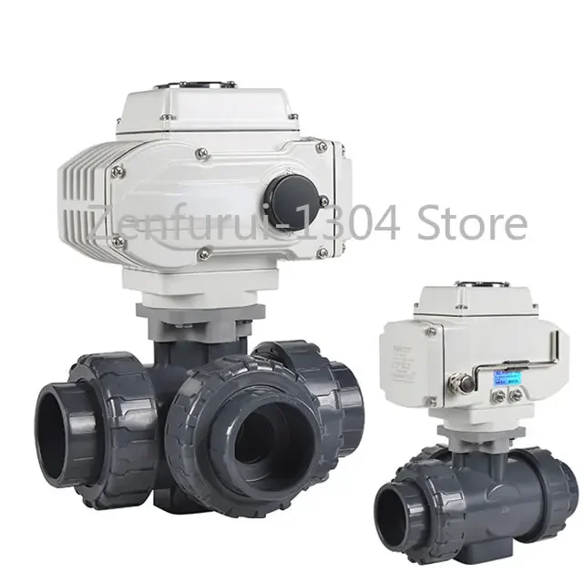 Motorized Valves 2way 3 Way 12 Volt PVC T Port L Port 2 Inch  Electric Actuator Ball Valve