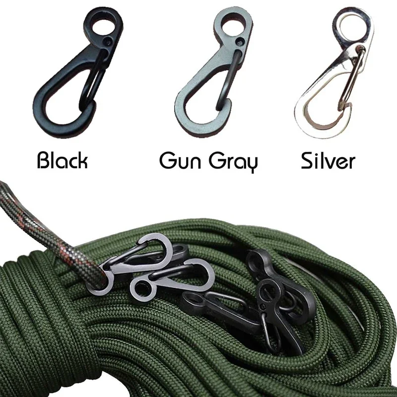 10 sztuk/partia Mini karabinek Paracord taktyczne haki na sprzęt breloczek Camping EDC Survival wspinaczka SF wiosna plecak zapięcia brelok