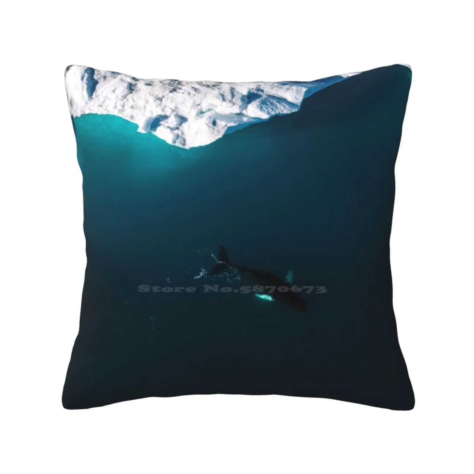 Aerial Of A Lone Humpback Whale In Front Of An Iceberg In Greenland Soft Comfortable Pillowcase Humpback Whale Greenland