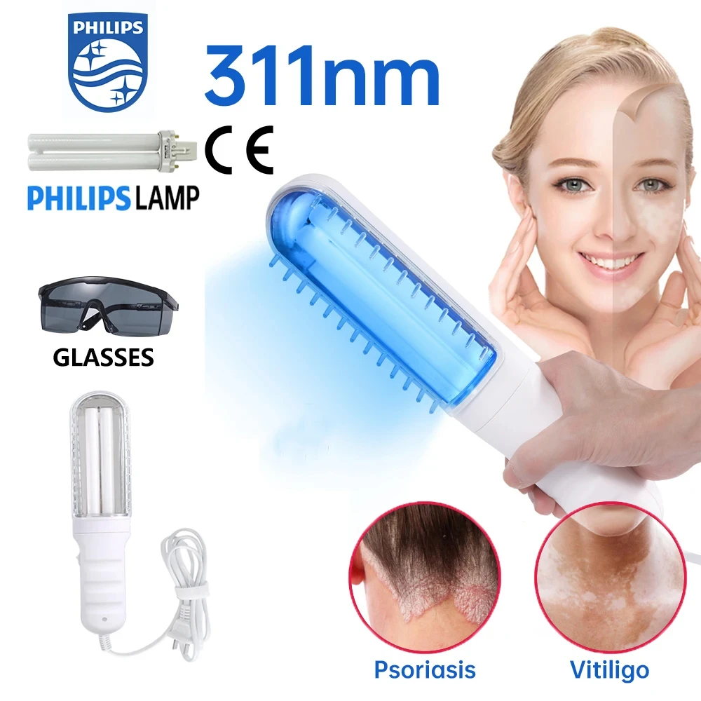 311nm Ultraviolet Phototherapy Instrument use UVB Philips Lamp UV for Vitiligo Psoriasis White Spots Skin Disease