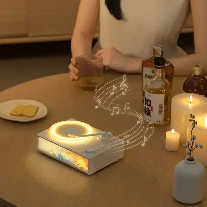 Креативный беспроводной динамик в стиле ретро, новый дизайн виниловой пластины с функцией ароматерапии и ночным светом