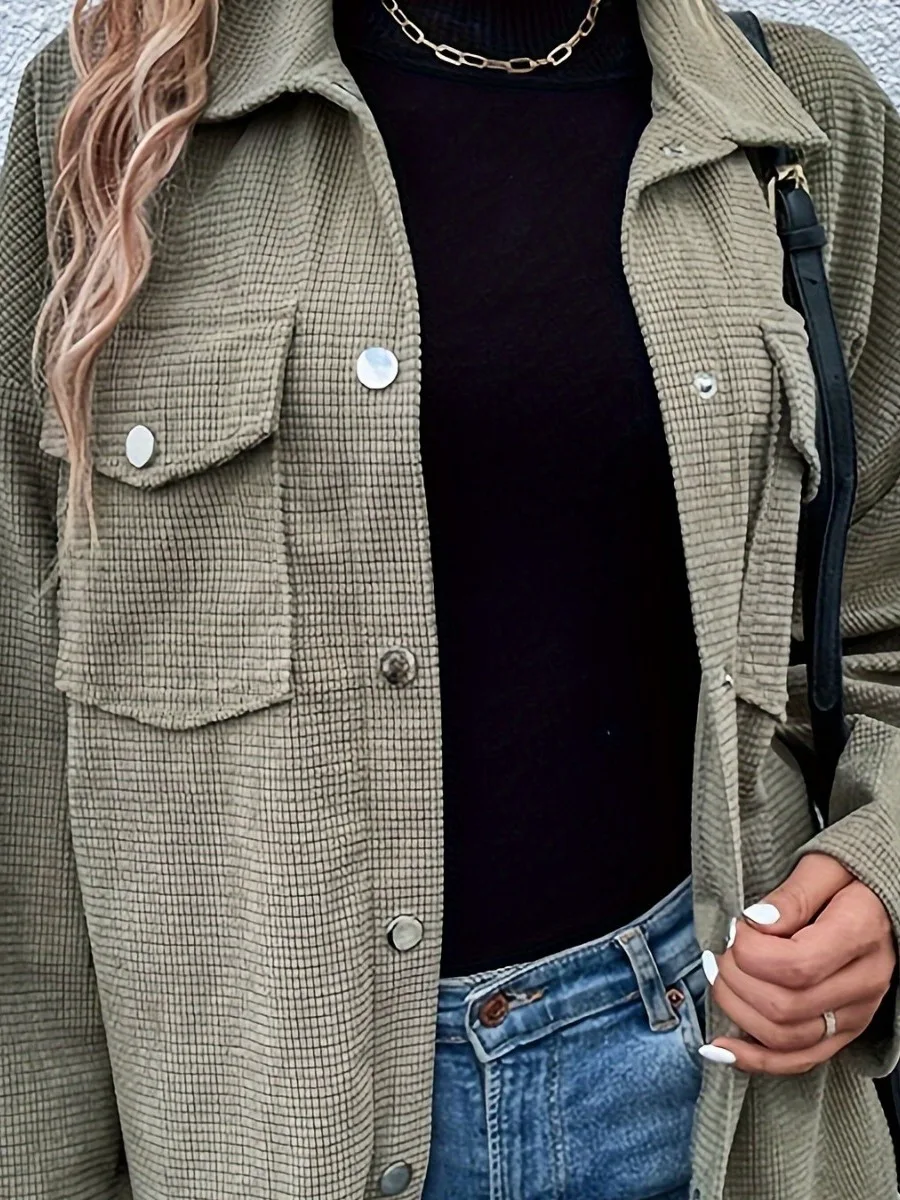 Huagefu – manteau Long Sve irt pour femme, coupe ample, en Polyester, vêtements de travail, Collection d'automne, marque chinoise