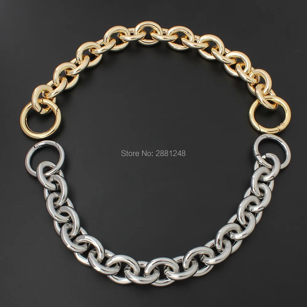 24mm 27mm Keychain Thick Round Aluminum Metal Chain+Spring Ring Light Weight Straps Bags Handbag Handles Easy Match Accessories