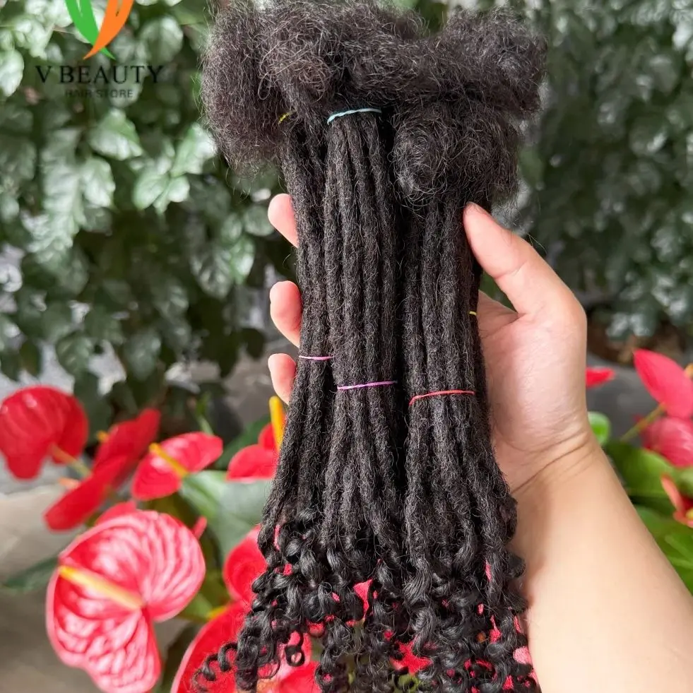 

Dreadlocks Human Hair Crochet Human Hair Locs Extensionwith Curl 8-14inch 10strands/pc Handmade Locs for Men Women Can Be Dyed