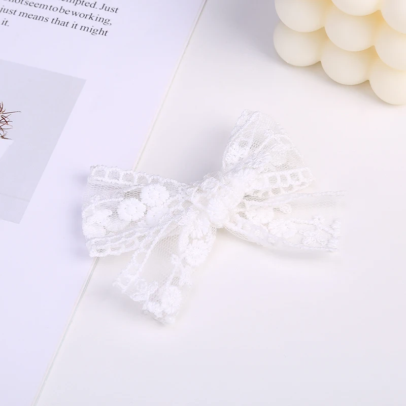 Cute Lace Hair Clips para Baby Girls, presilhas, totalmente forrado, arcos, acessórios para criança